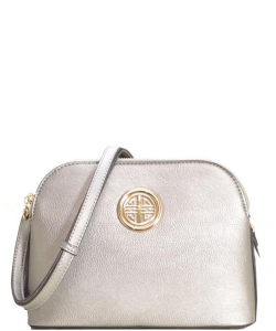 Messenger Handbag Design Faux Leather WU040NC PEWTER